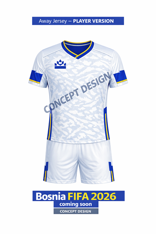 Bosnia FIFA 2026 Away Kit ( Adults - Full Uniform)