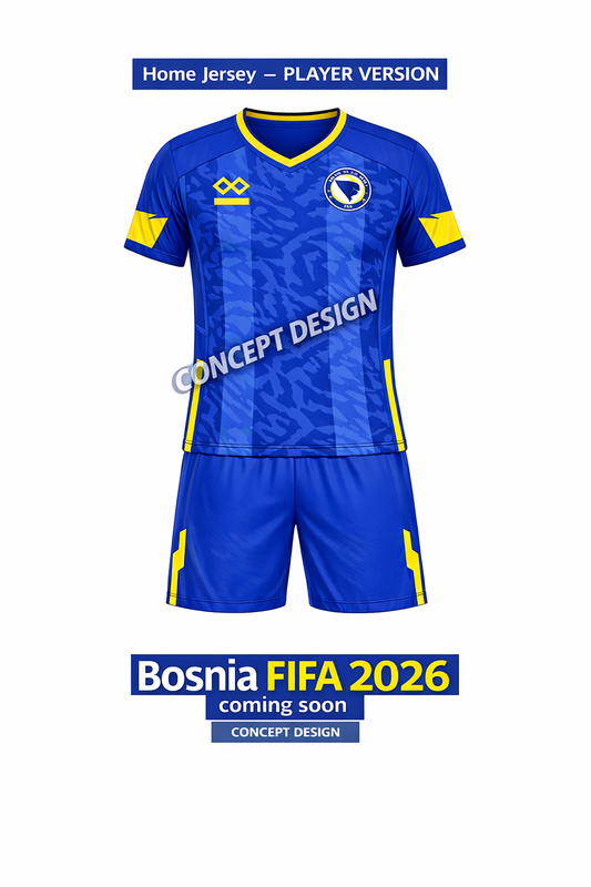 Bosnia FIFA 2026 Home Kit ( Adults - Full Uniform)